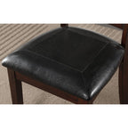 Ingeborg - 5 Piece Dining Set - Black Synthetic Leather & Espresso