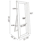 Soline 22 x 61 Inch Framed Standing Floor Mirror Silver