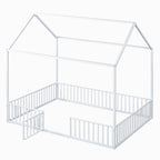 Metal House Bed With Fence And Door