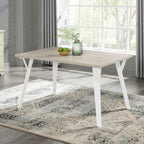 Roundhill - 5 Piece Dining Set, Dining Table With 4 Windsor Chairs - Brown / Antique White