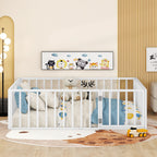 Metal Floor Bed Frame With Fence And Door