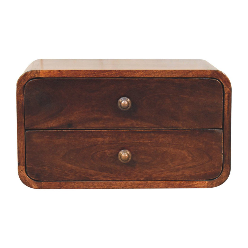 Curved Wall Mounted Bedside Nightstand