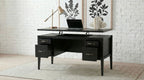 Graham 54-inch 4-drawer Double Pedestal Lift Top Computer Desk Black