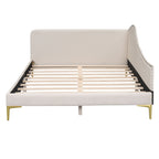 Upholstered Daybed With Headboard And Armrest, Support Legs
