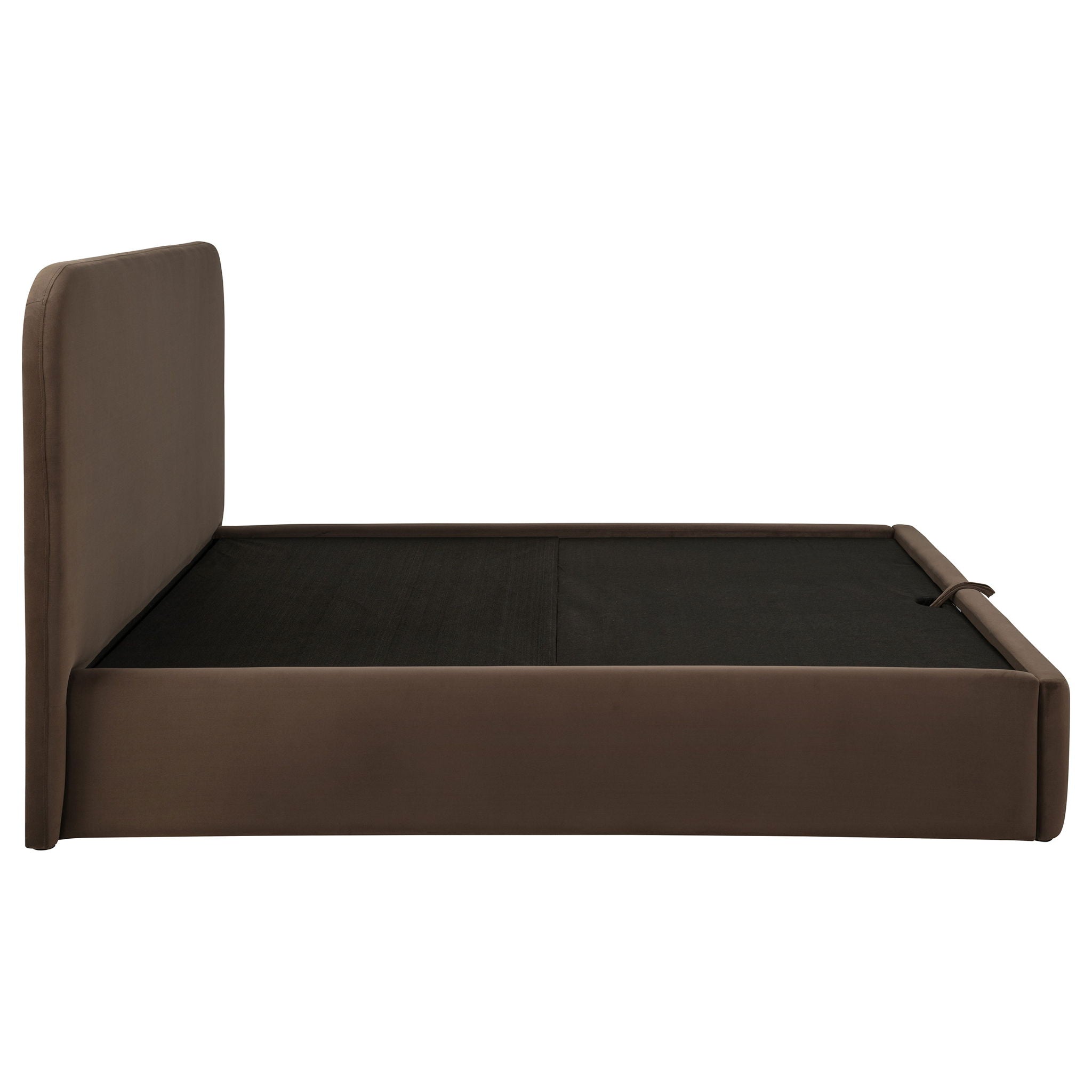 Anders Upholstered Eastern King Storage Lift Platform Bed Chocolate