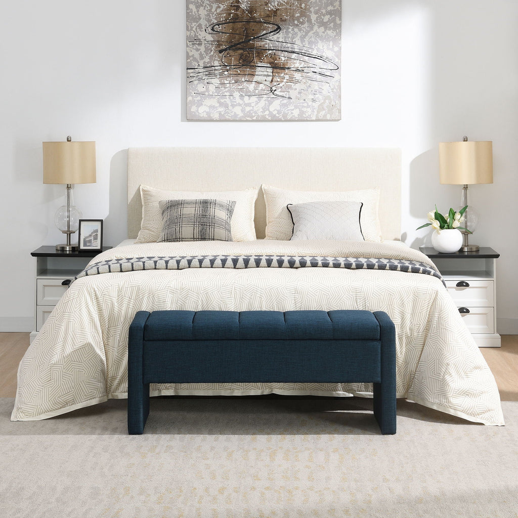 Modern Upholstered Large Bed End Bench With Storage