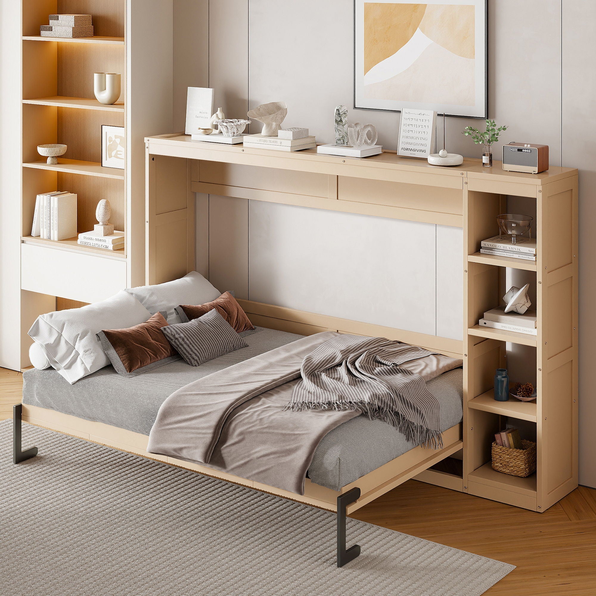 Murphy Bed With Bookshelf And Storage