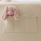 Cute Rabbit Ear Upholstered Platform Bed Frame With Safety Rail