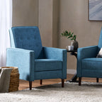 Mid-Century Modern Recliner With Button Tufted Waffle Stitch