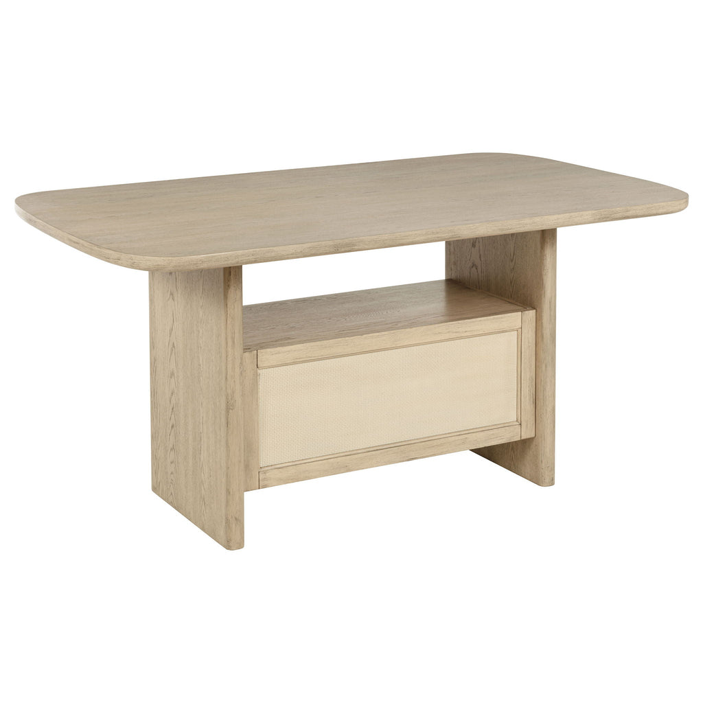 Kailani 8-piece Counter Dining Set with Cabinet Beige Oak
