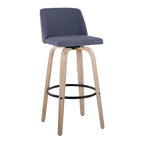 Toriano - Mid-Century Modern Fixed Height BarStool With Round Footrest (Set of 2)