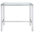 Tolbert Rectangular 47-inch Glass Top Pub Bar Table Chrome