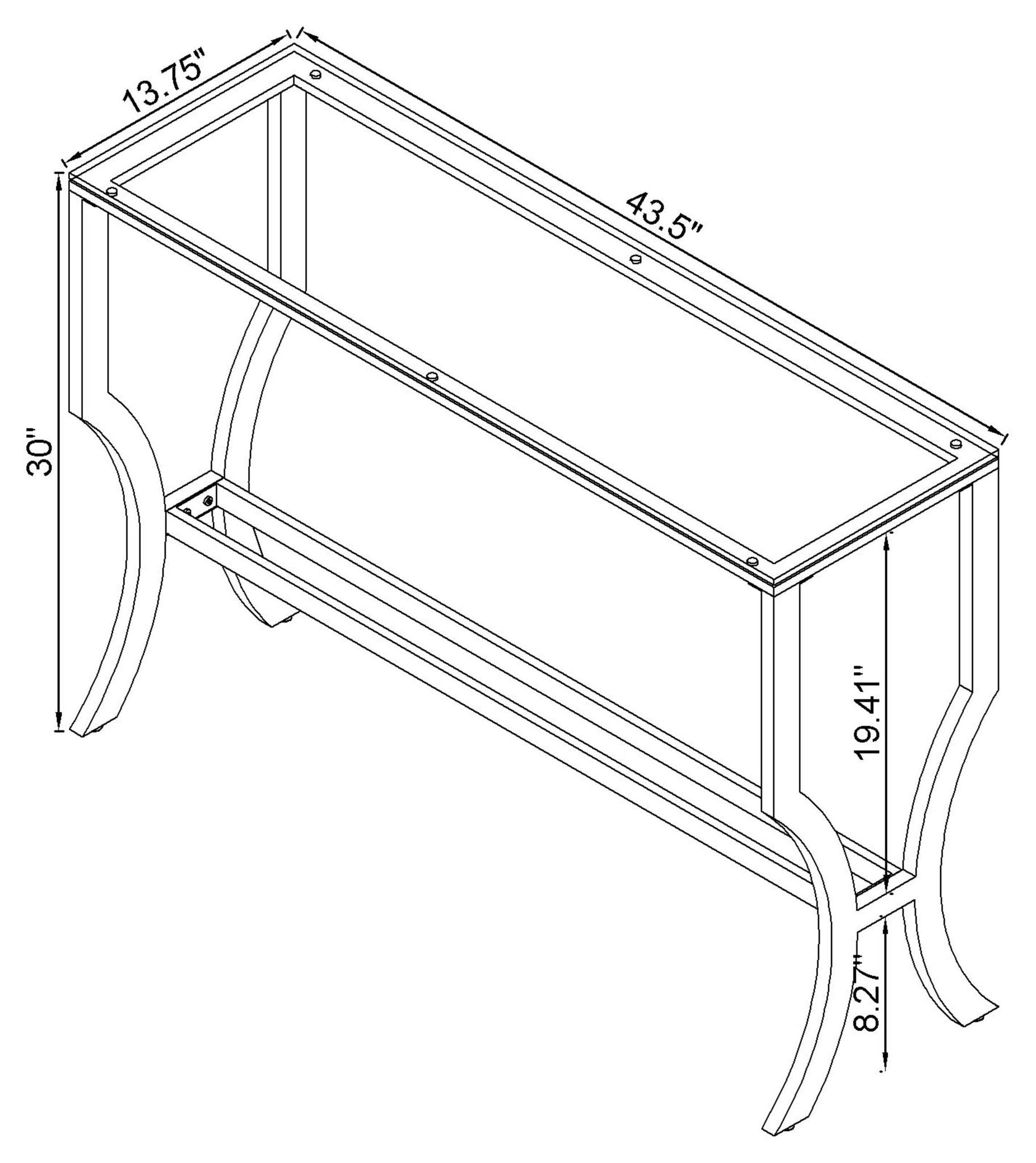 Saide Rectangular Glass Top Entryway Console Table Chrome