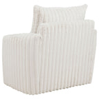 Sarco Corduroy Upholstered Swivel Accent Arm Chair Ivory