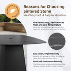 Rounded Square Outdoor Pedestal Dining Table
