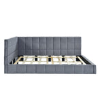 Full Size Upholstered Classic Daybed / Sofa Bed Frame, Elegant Design - Gray