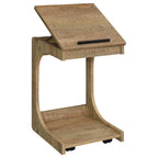 Ralston C-Shaped Lift-Top Sofa Side Table With Casters Mango