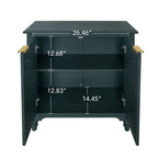Hollow Carved 2 Door Accent Cabinet With Adjustable Shelf, Sideboard Buffet For Entryway, Living Room Or Bedroom - Blackish Green