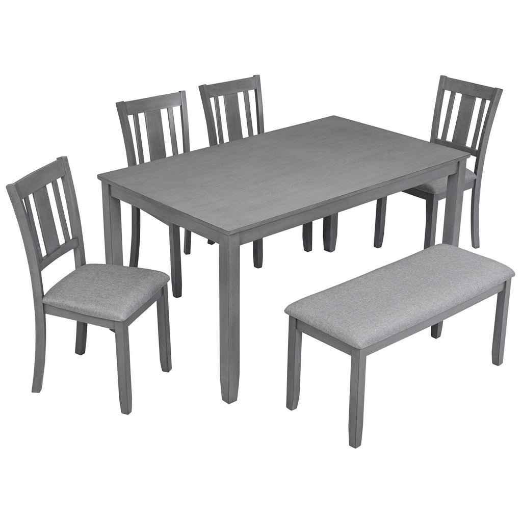 Kitchen Dining Set, Rectangular Dining Table With Upholstered Chairs