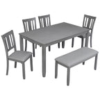 Kitchen Dining Set, Rectangular Dining Table With Upholstered Chairs