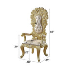 Cabriole - Arm Chair (Set of 2) - Light Gold Synthetic Leather & Gold