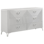 Cassia 5-piece Queen LED Bedroom Set White High Gloss