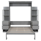Murphy Wall Bed With LED Lights, Shelves And Drawers