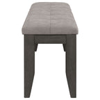 Dalila Fabric Upholstered Wood Dining Bench Dark Grey