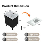Bathroom Vanity With Ceramic Sink, Floor-Standing Design, Soft-Closing Drawers
