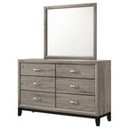 Valen 6-drawer Bedroom Dresser and Mirror Light Taupe