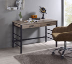 Disho - Writing Desk With USB - Light Weathered Oak & Black