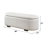 Sandro - Bench With Storage - Beige Boucle & Walnut
