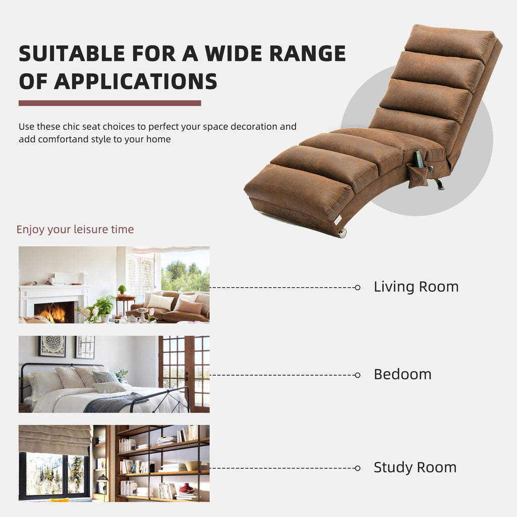 Massage Chaise Lounge Indoor With Remote Control, Ergonomic Electric Massage Lounger