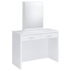 Bunbury Makeup Vanity Table Set Storage Mirror and Stool White