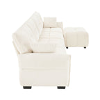 Sofa Set With Ottoman And Pillows, Textured, High Resilience Cushions