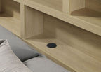Hendricks Queen Bookcase Headboard Platform Bed Light Oak