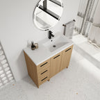 Wall Mounted Floating Bathroom Vanity With Sink, Door & Drawers Modular Cabinet