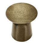 Drum Accent Side Table, Hammered Texture