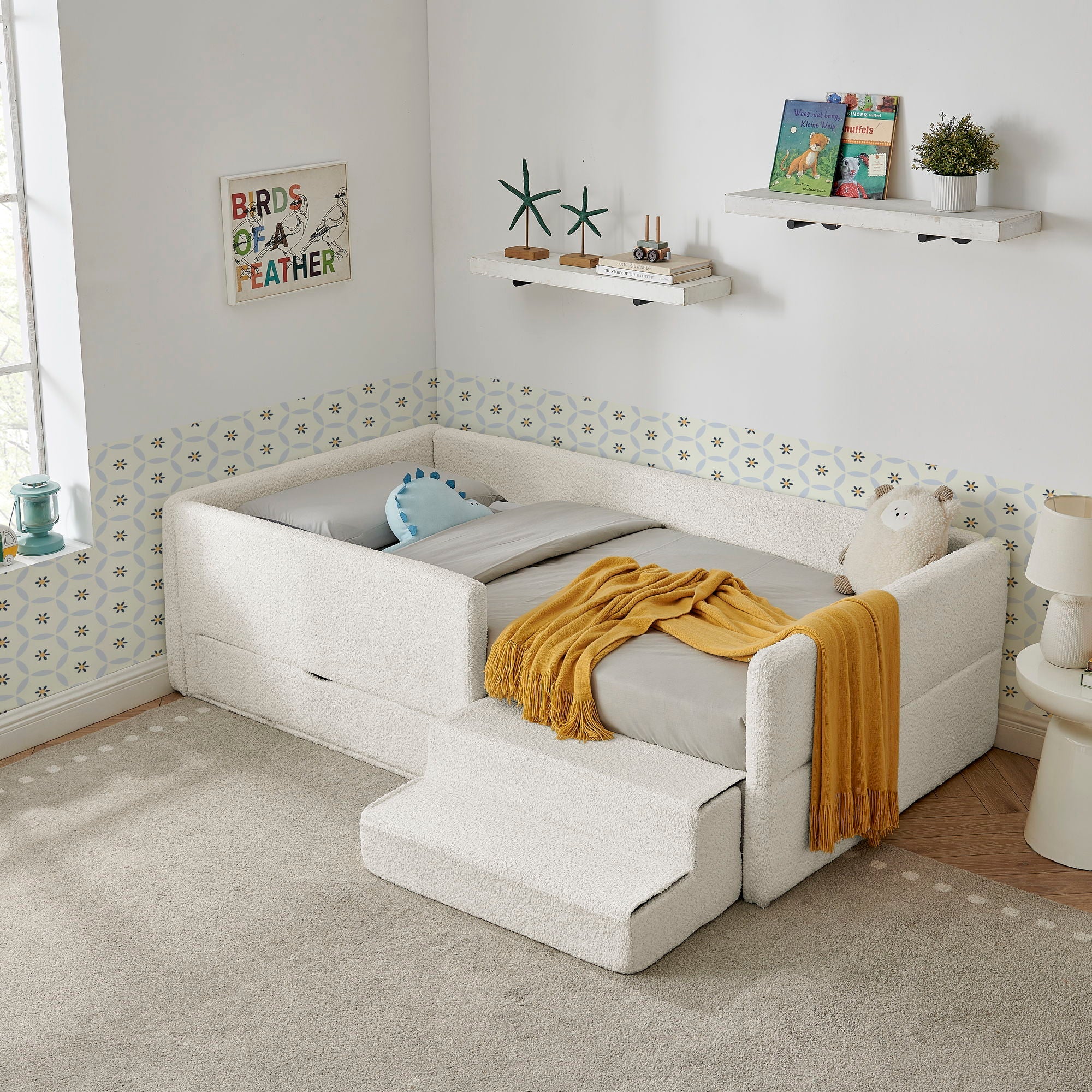 Safe Kids Bed With Guardrails And Storage