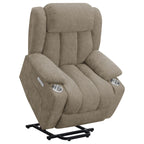 Beca - Upholstered Power Lift Recliner With Cupholders And USB Charging
