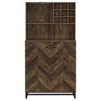 Mendoza 2-door Home Bar Cabinet Wine Storage Rustic Oak