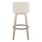 Toriano - Contemporary Fixed Height Barstool Swivel And Round Footrest (Set of 2)