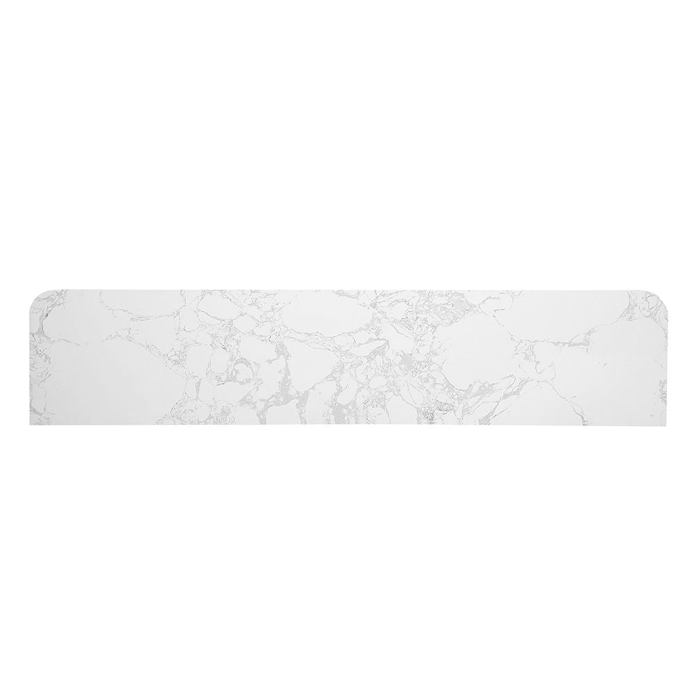 Clayten - Server With Marble Top & Fireplace - White & Espresso