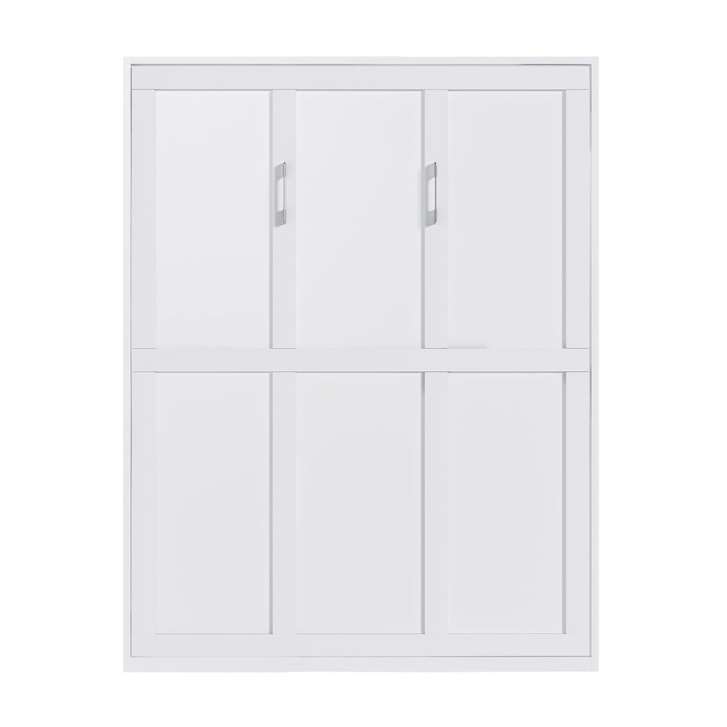 Queen Murphy Bed, Foldable Wall Bed, Space Saving Design For Bedrooms - White
