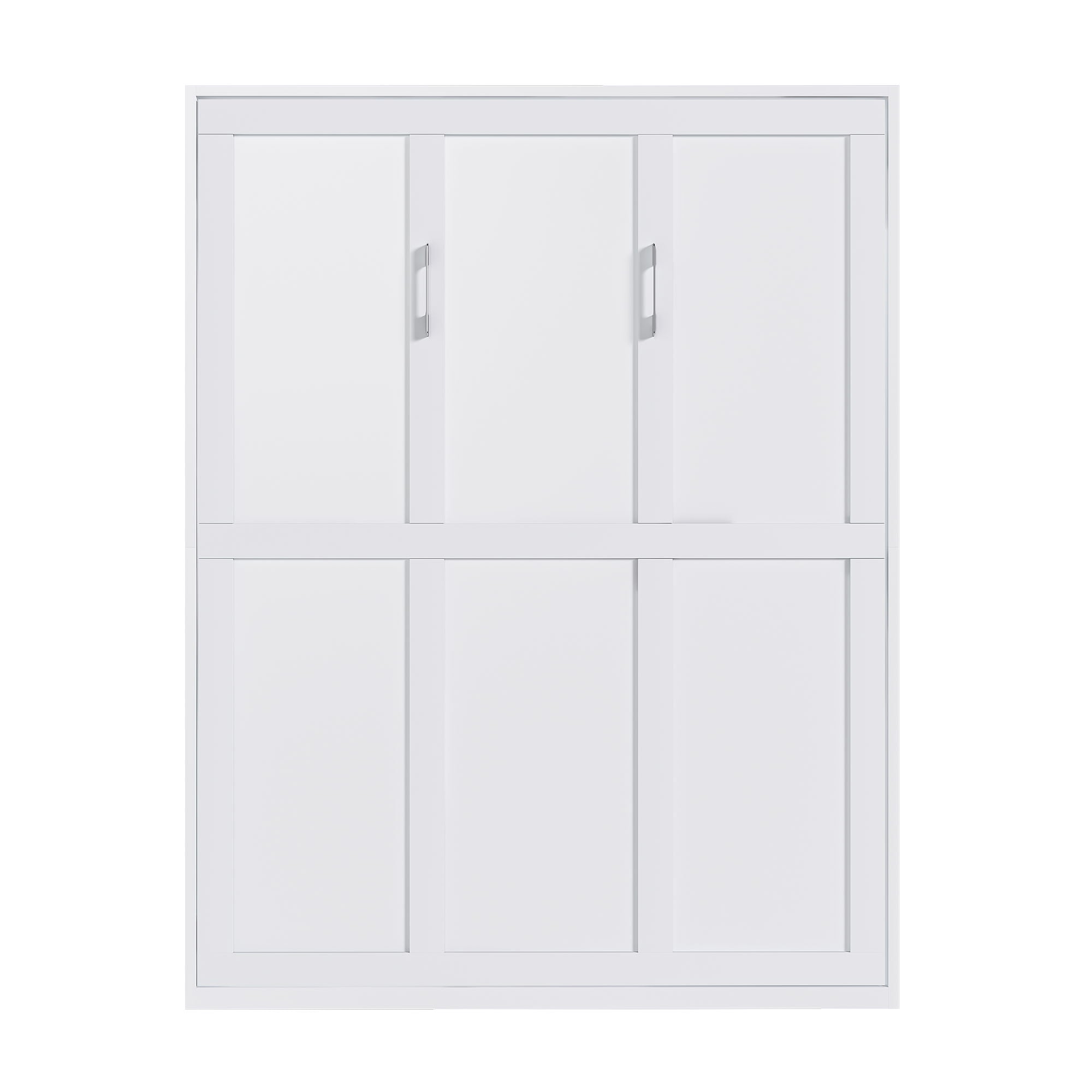 Queen Murphy Bed, Foldable Wall Bed, Space Saving Design For Bedrooms - White