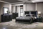 Ravenne 5-piece Velvet Upholstered California King LED Bedroom Set Black