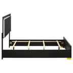 Marceline Wood Queen LED Panel Bed Black