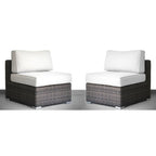 Seating Set With Cushions Handcrafted Wicker Design