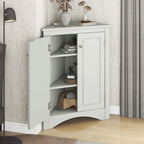 Triangle Bathroom Storage Cabinet With Adjustable Shelves, Freestanding Floor Cabinet For Home Kitchen