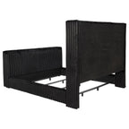 Centergrove Upholstered Eastern King Wingback TV Bed Black